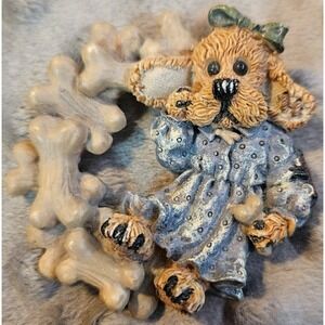 Boyds Bears Brooch Pin Berry Biscuit Puppy Dog Bone Vet Veterinarian Groomer